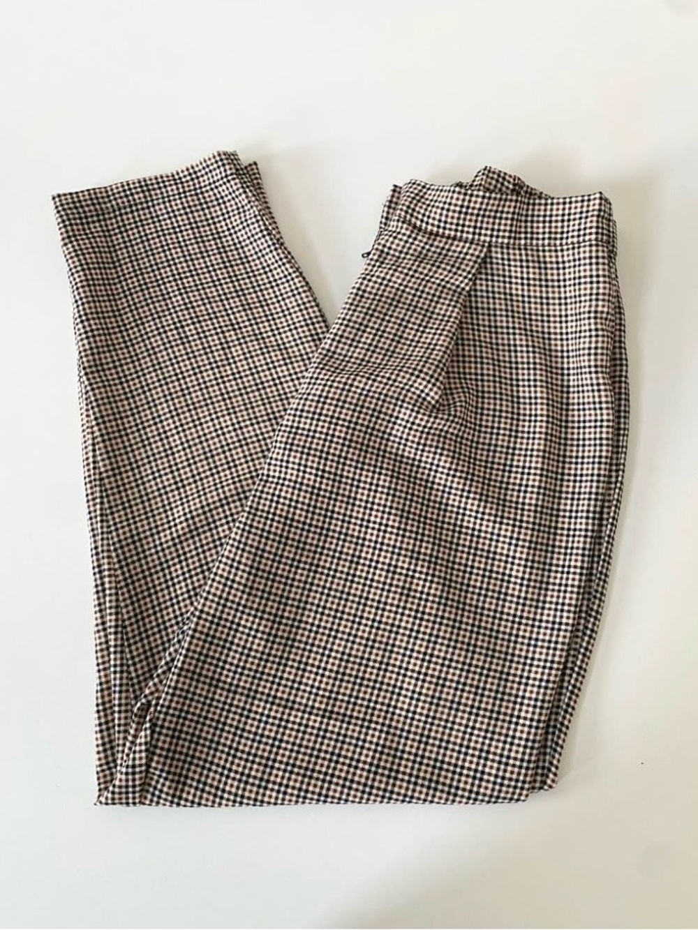 NWOT H&M High-Waisted Houndstooth Scottish Pleated Trousers Pants SZ 2 women